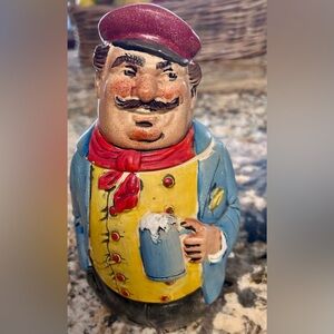 VINTAGE WEST GERMANY 424 FIGURAL BEER STEIN MAN HAT SCARF ECHARDT  ENGLER? PHOTO